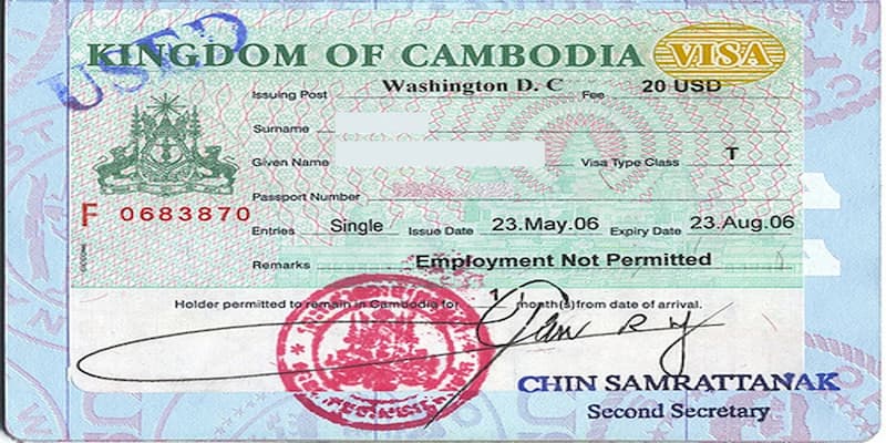 Các loại visa E Campuchia đang được cấp phổ biến