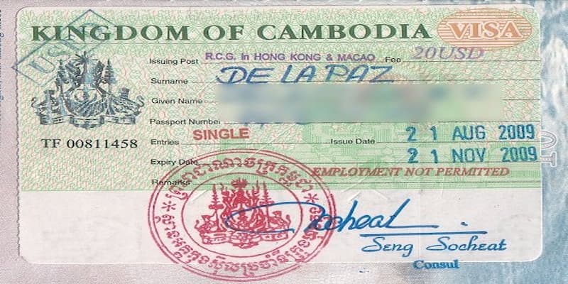 Thông tin cơ bản về xin visa E Campuchia 